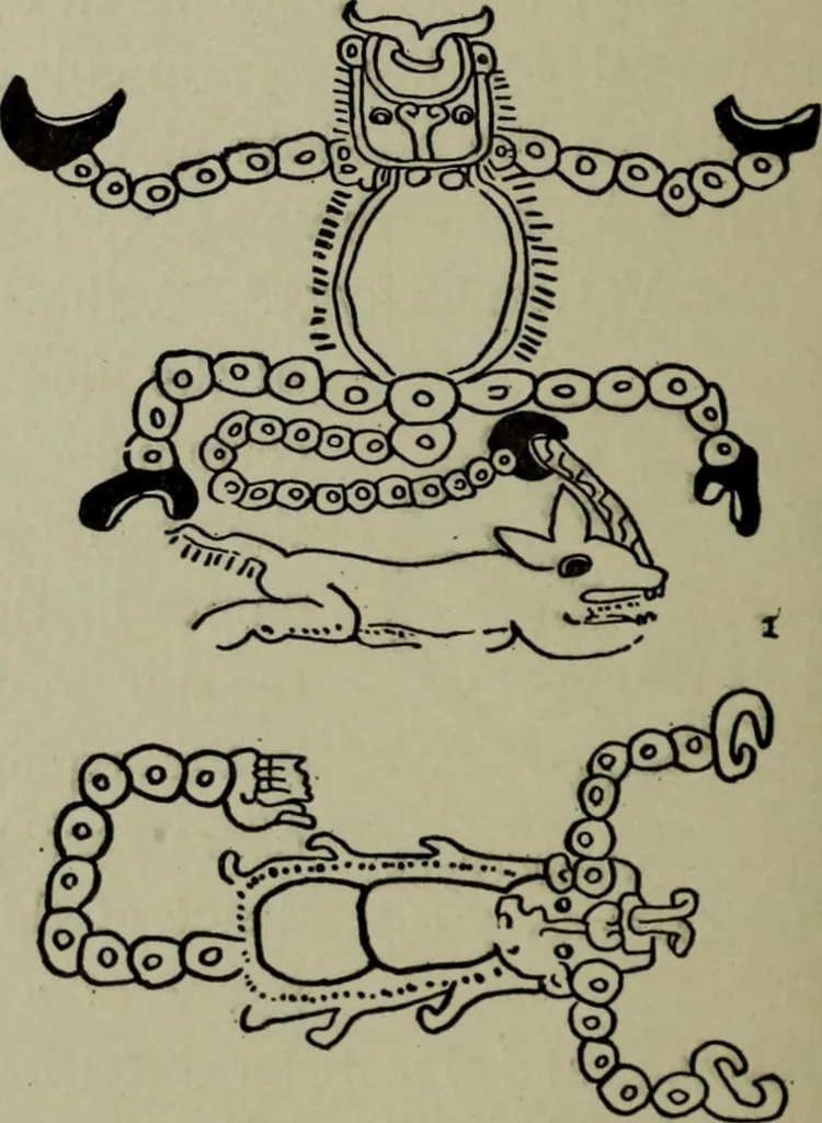 An illustration from Maya religion and mythology, 1881, leaf 309