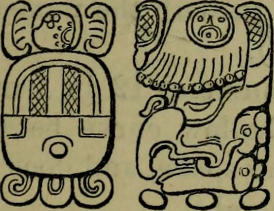 An illustration from Maya religion and mythology, 1881, leaf 48