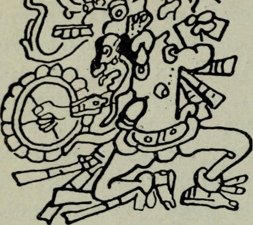 An illustration from Maya religion and mythology, 1881, leaf 89