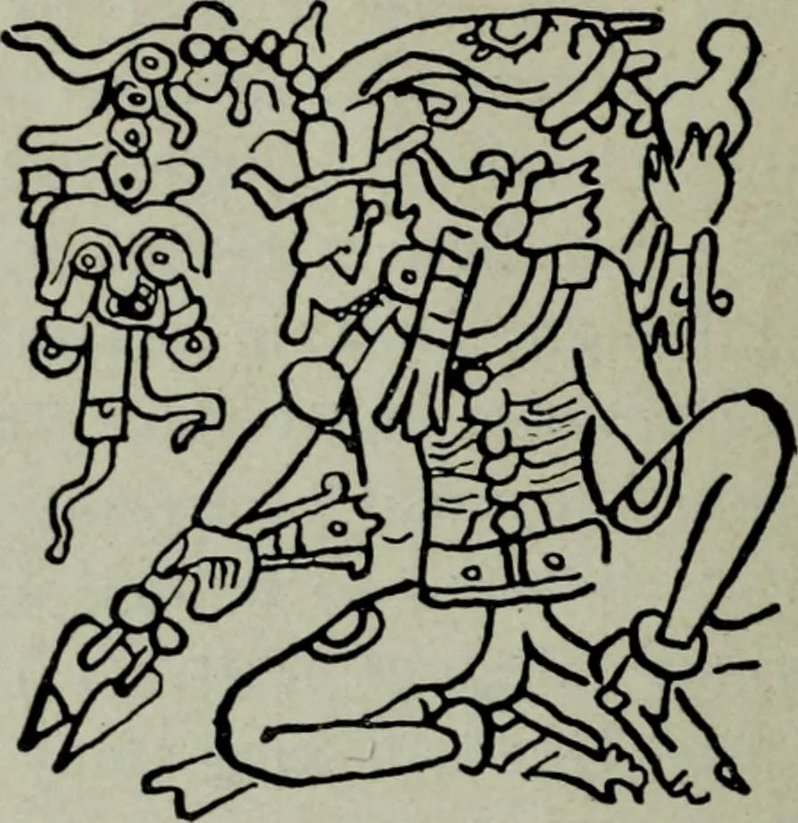An illustration from Maya religion and mythology, 1881, leaf 89