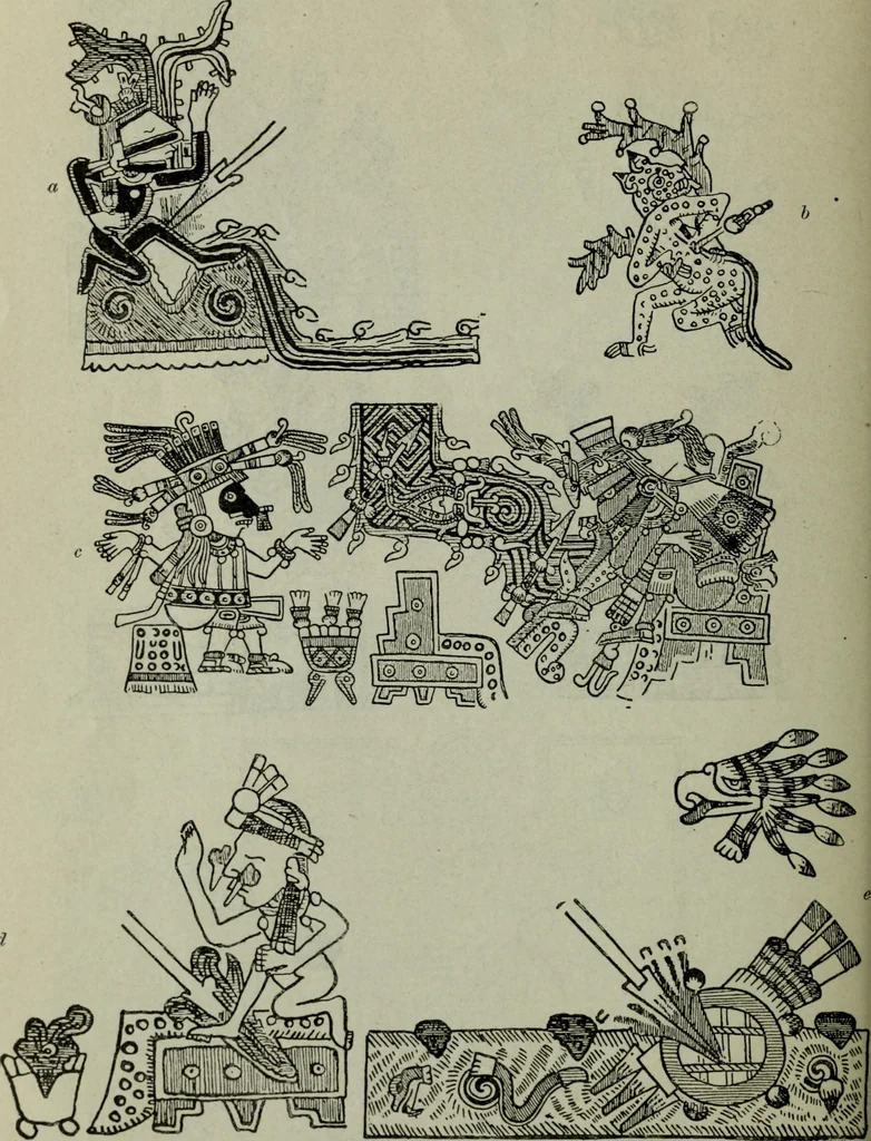 An illustration from Maya religion and mythology, 1881, leaf 91