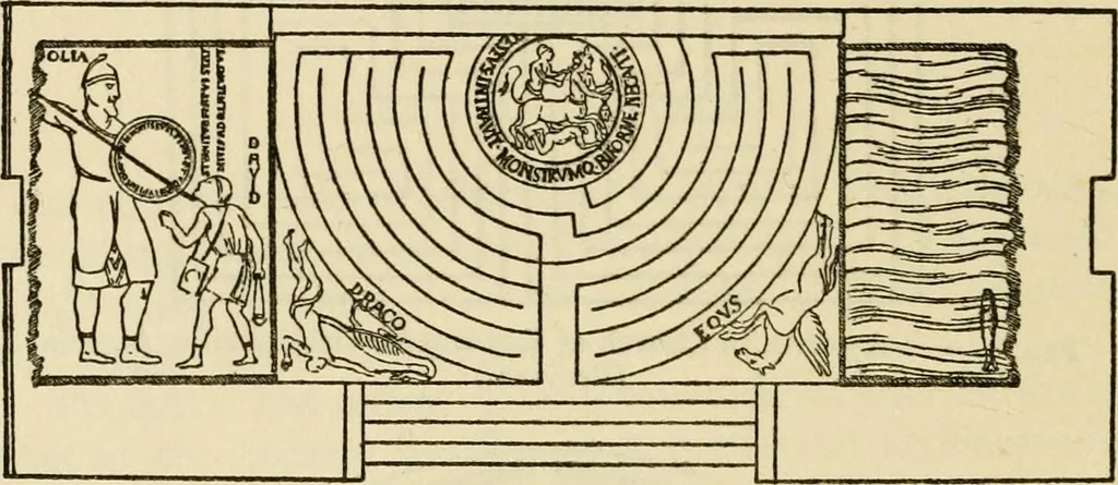 An illustration from Mazes and labyrinths : a general account of their history and developments, 1922, leaf 107