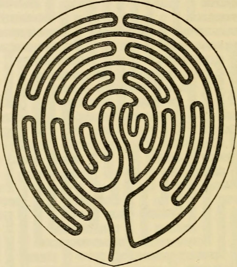 An illustration from Mazes and labyrinths : a general account of their history and developments, 1922, leaf 121