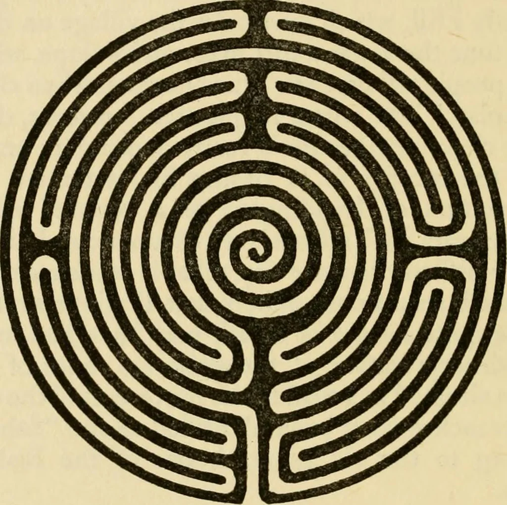 An illustration from Mazes and labyrinths : a general account of their history and developments, 1922, leaf 135