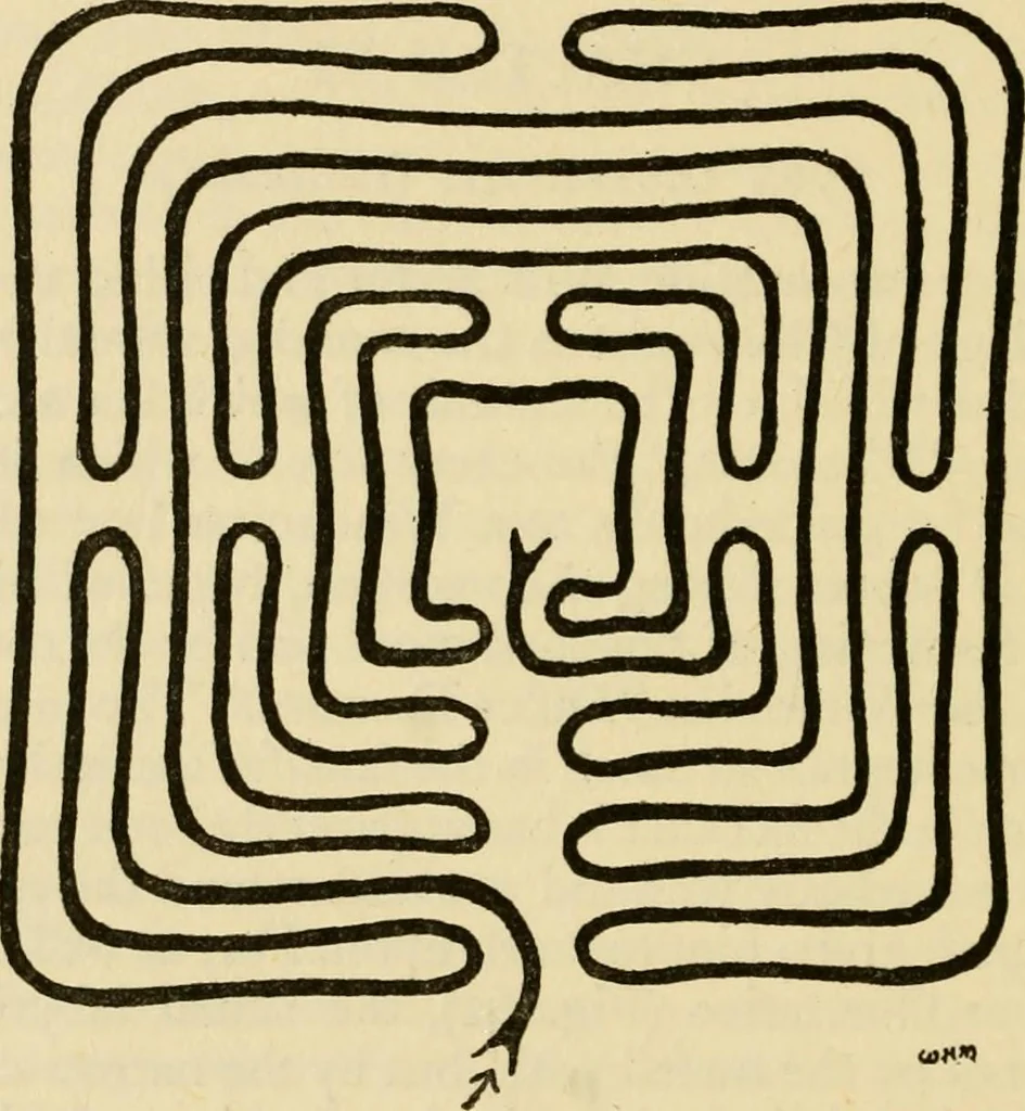 An illustration from Mazes and labyrinths : a general account of their history and developments, 1922, leaf 139
