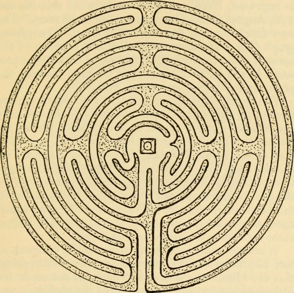 An illustration from Mazes and labyrinths : a general account of their history and developments, 1922, leaf 146