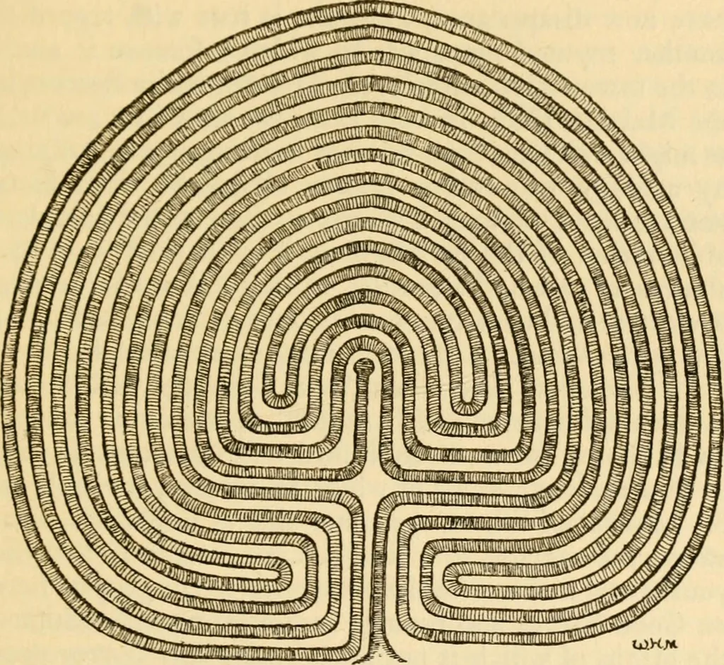 An illustration from Mazes and labyrinths : a general account of their history and developments, 1922, leaf 150