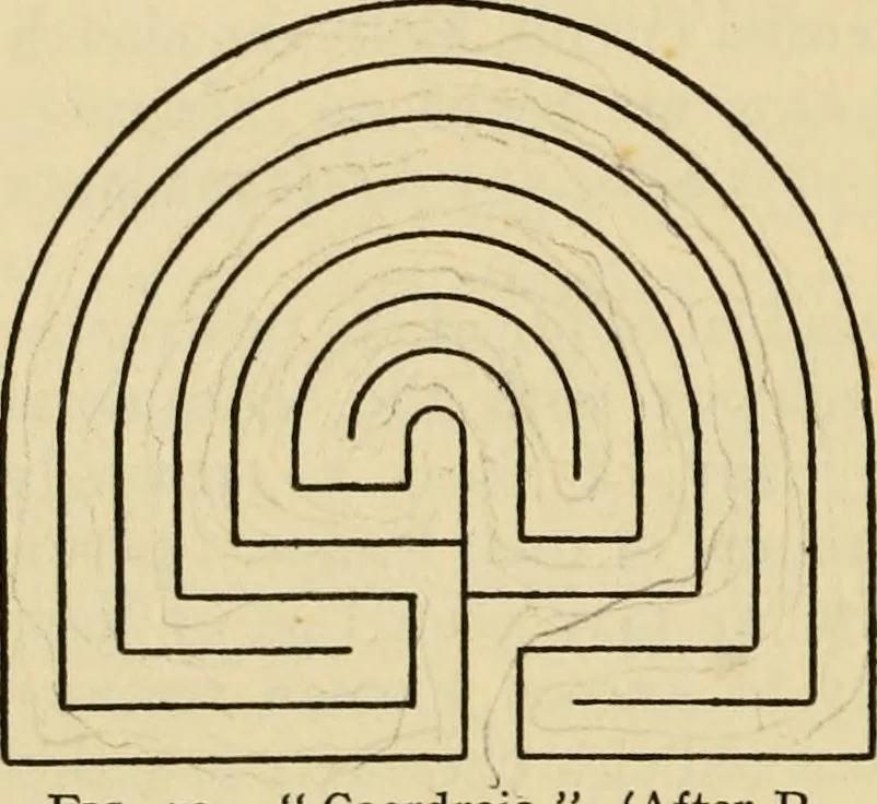 An illustration from Mazes and labyrinths : a general account of their history and developments, 1922, leaf 155