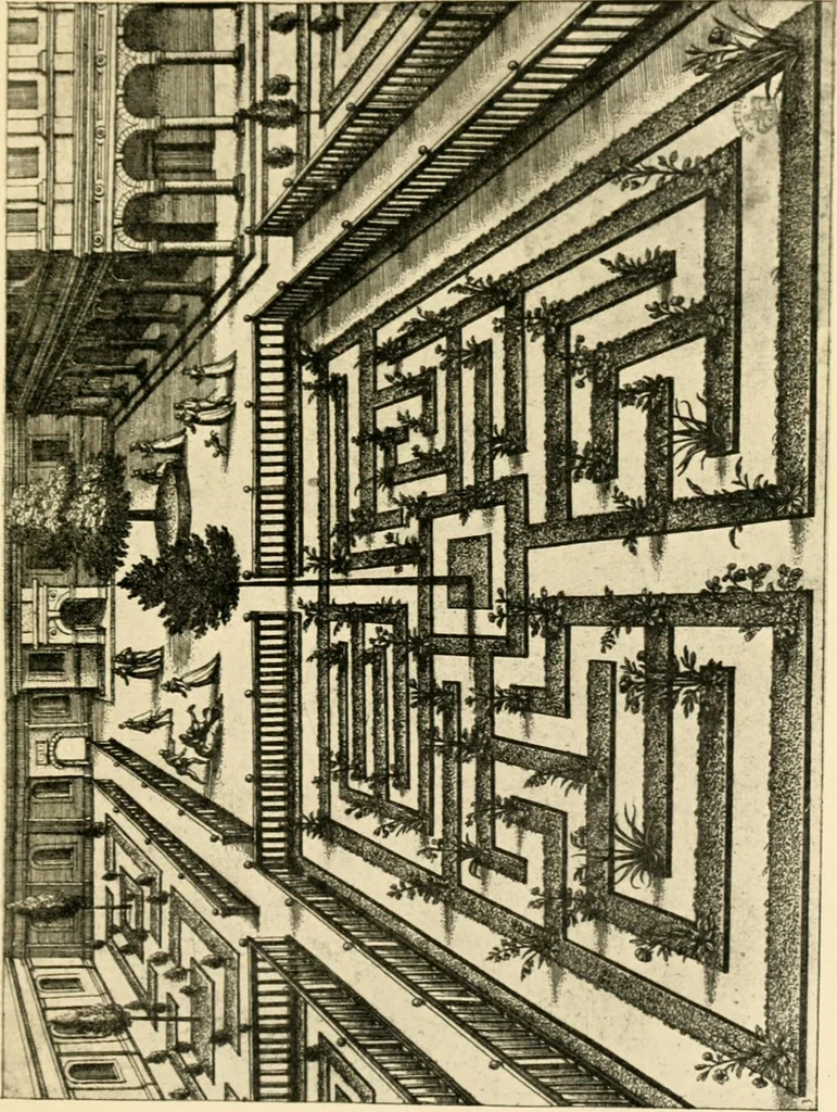 An illustration from Mazes and labyrinths : a general account of their history and developments, 1922, leaf 162