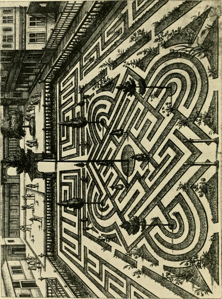 An illustration from Mazes and labyrinths : a general account of their history and developments, 1922, leaf 165