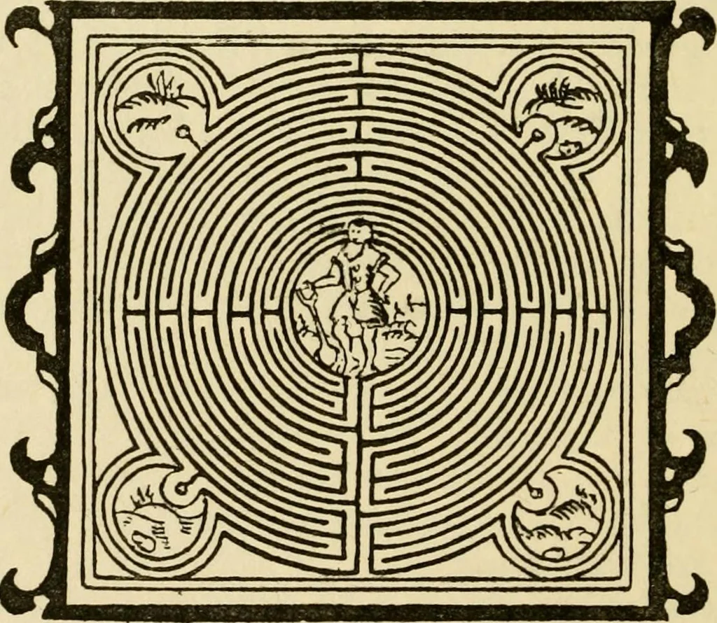 An illustration from Mazes and labyrinths : a general account of their history and developments, 1922, leaf 169