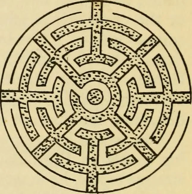 An illustration from Mazes and labyrinths : a general account of their history and developments, 1922, leaf 171