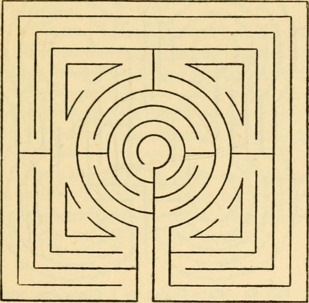 An illustration from Mazes and labyrinths : a general account of their history and developments, 1922, leaf 172