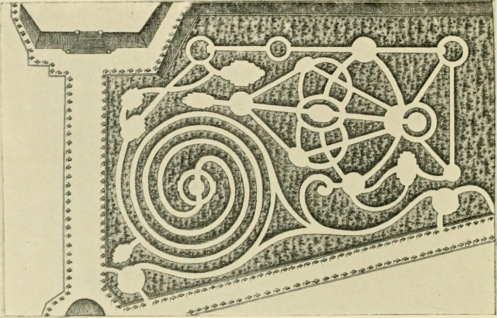 An illustration from Mazes and labyrinths : a general account of their history and developments, 1922, leaf 189