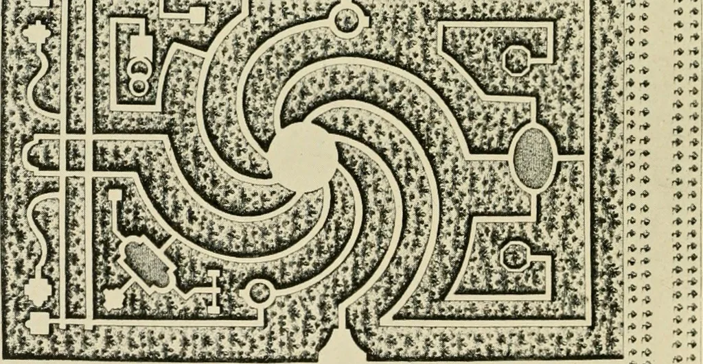An illustration from Mazes and labyrinths : a general account of their history and developments, 1922, leaf 189