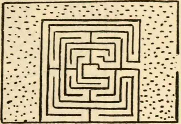 An illustration from Mazes and labyrinths : a general account of their history and developments, 1922, leaf 190