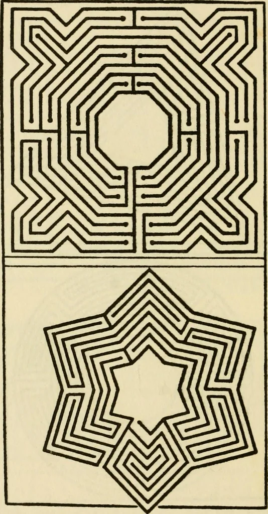 An illustration from Mazes and labyrinths : a general account of their history and developments, 1922, leaf 195