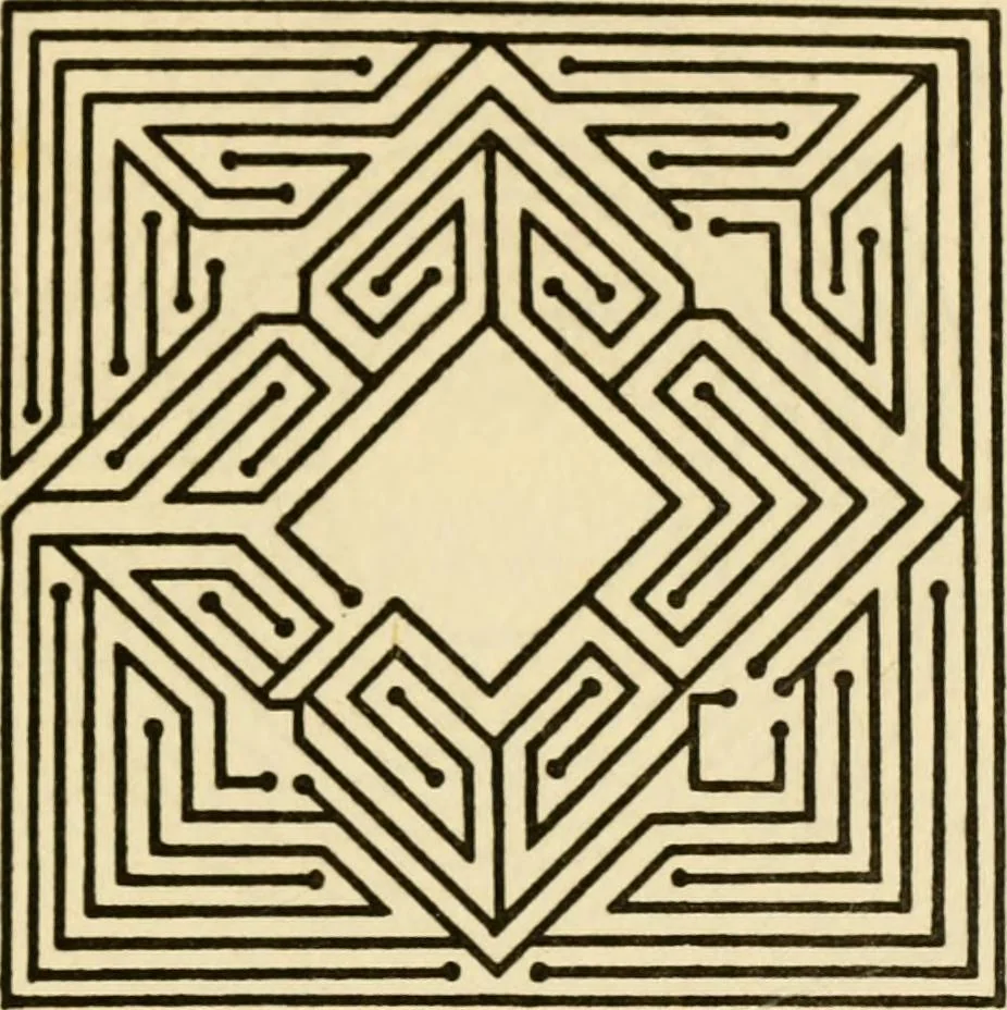 An illustration from Mazes and labyrinths : a general account of their history and developments, 1922, leaf 196