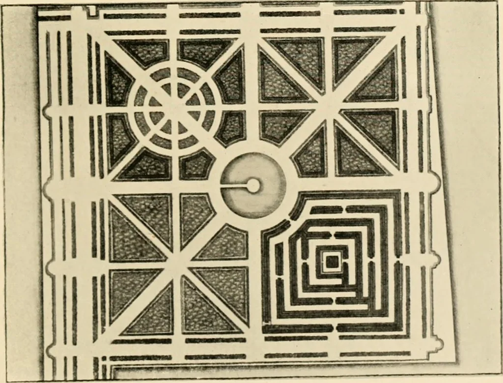 An illustration from Mazes and labyrinths : a general account of their history and developments, 1922, leaf 198