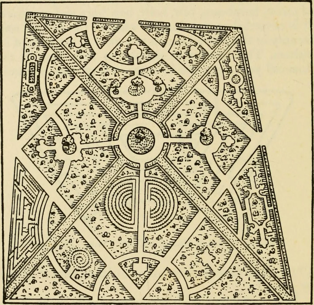 An illustration from Mazes and labyrinths : a general account of their history and developments, 1922, leaf 207