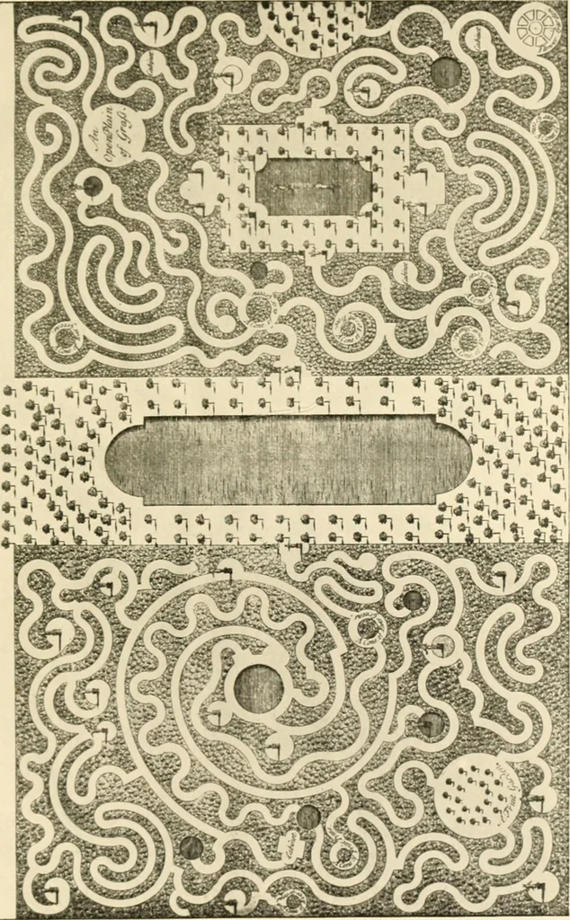 An illustration from Mazes and labyrinths : a general account of their history and developments, 1922, leaf 208