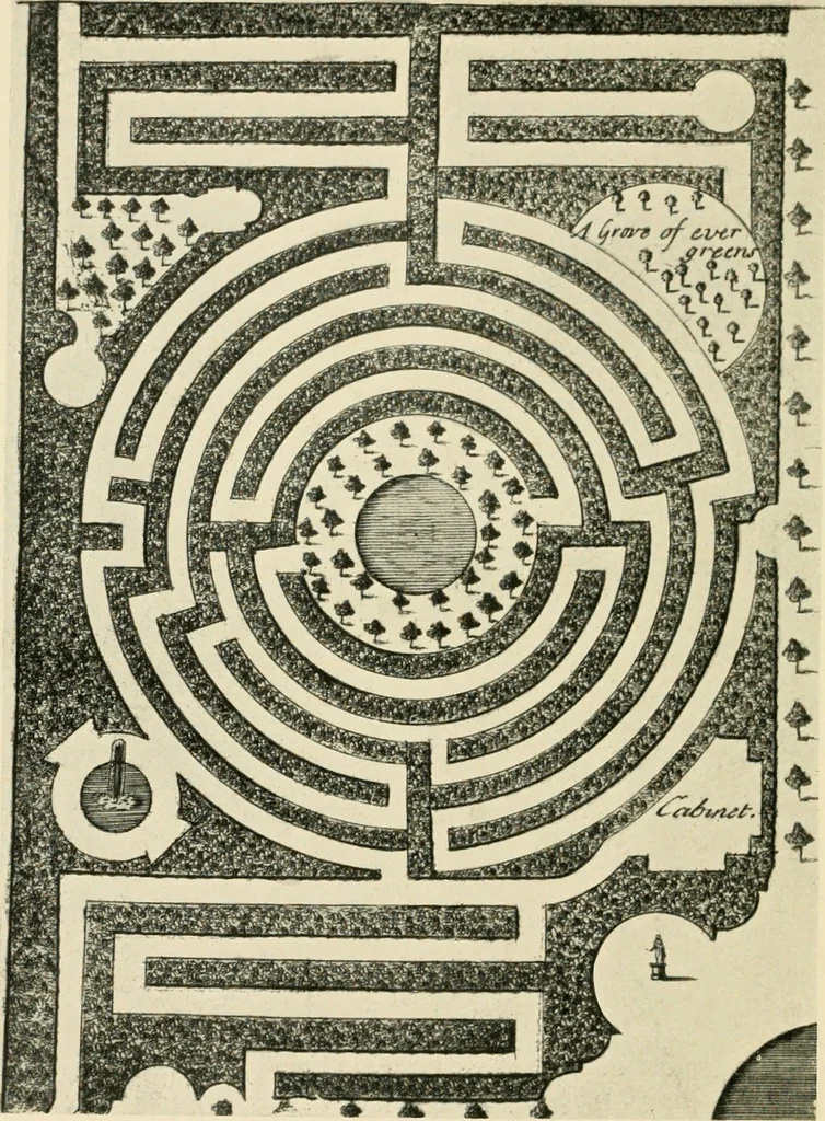 An illustration from Mazes and labyrinths : a general account of their history and developments, 1922, leaf 211