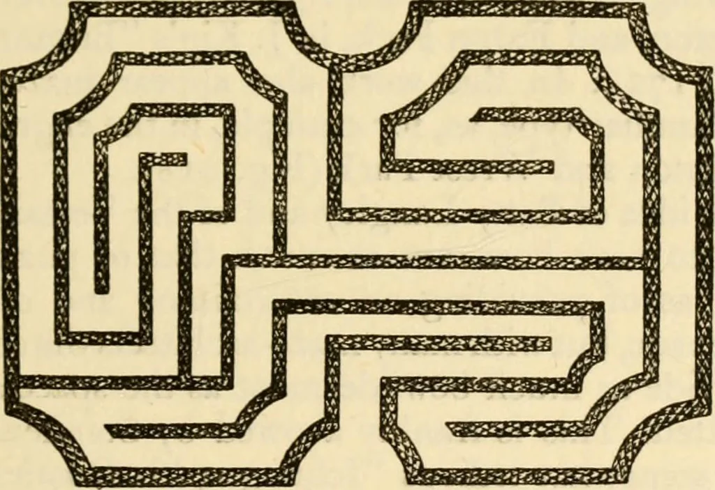 An illustration from Mazes and labyrinths : a general account of their history and developments, 1922, leaf 212