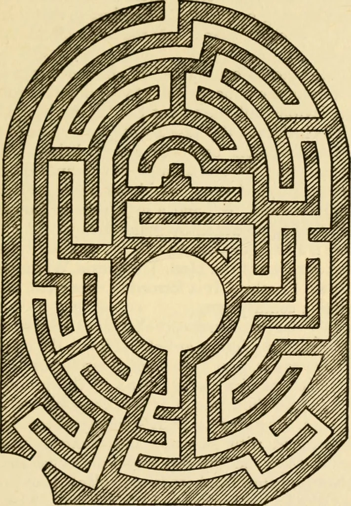 An illustration from Mazes and labyrinths : a general account of their history and developments, 1922, leaf 224