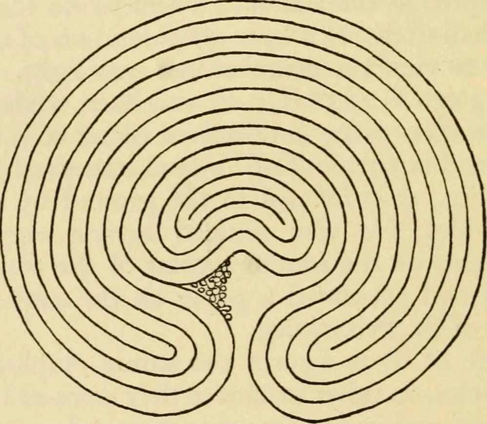 An illustration from Mazes and labyrinths : a general account of their history and developments, 1922, leaf 235