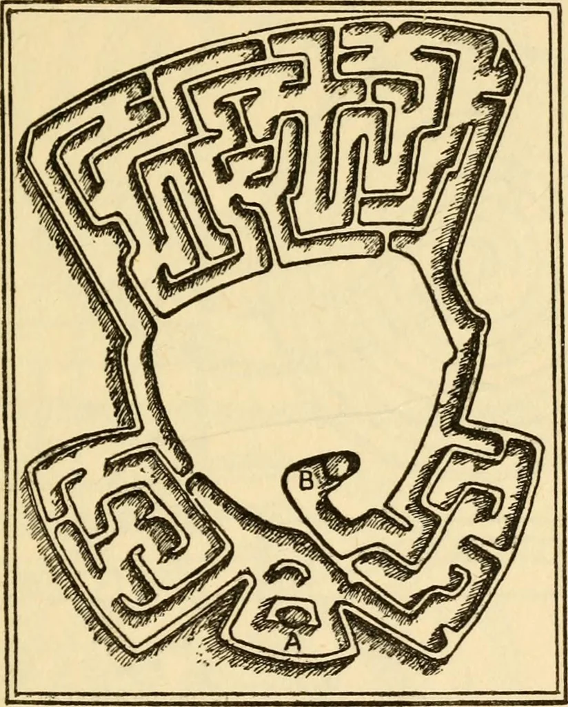 An illustration from Mazes and labyrinths : a general account of their history and developments, 1922, leaf 298