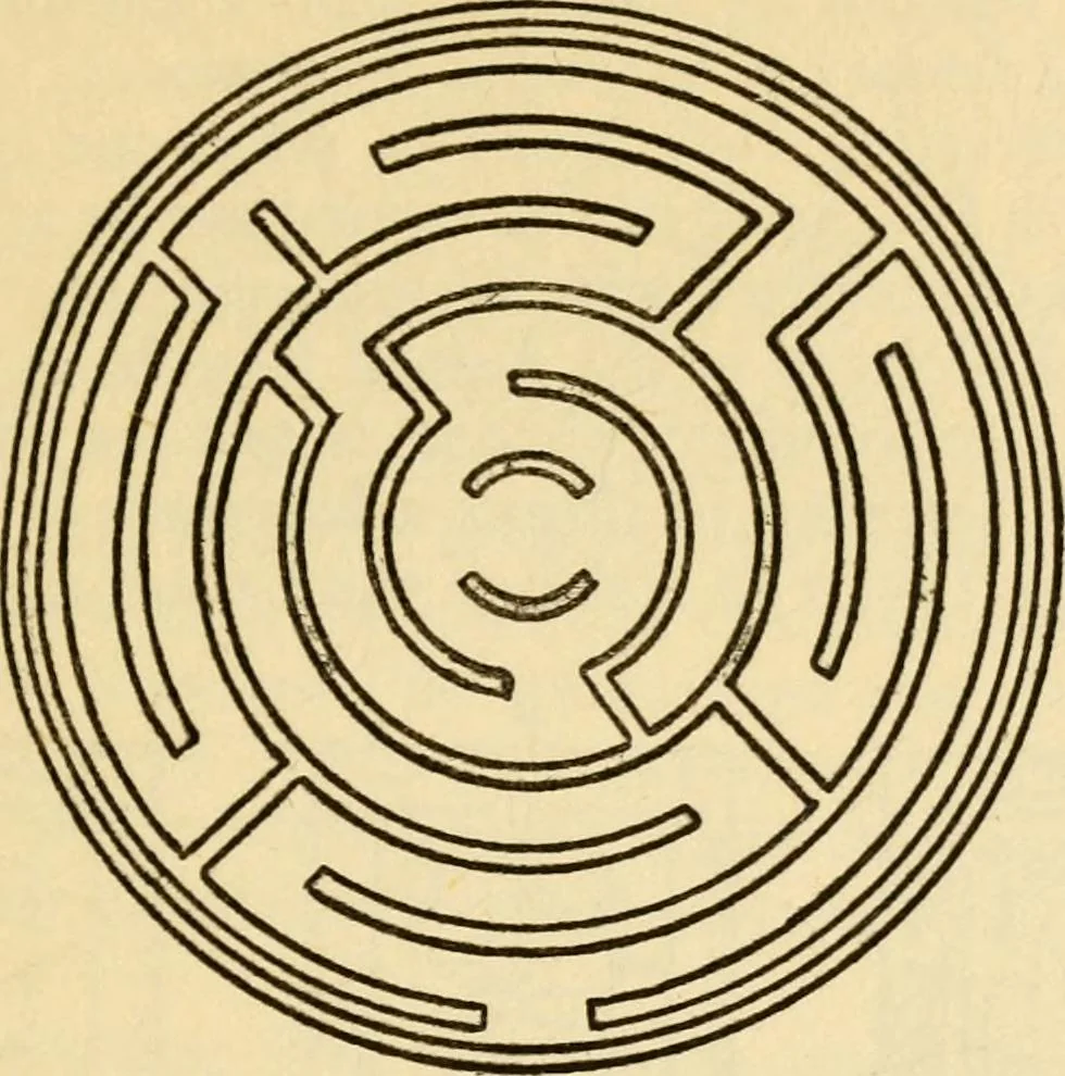 An illustration from Mazes and labyrinths : a general account of their history and developments, 1922, leaf 300