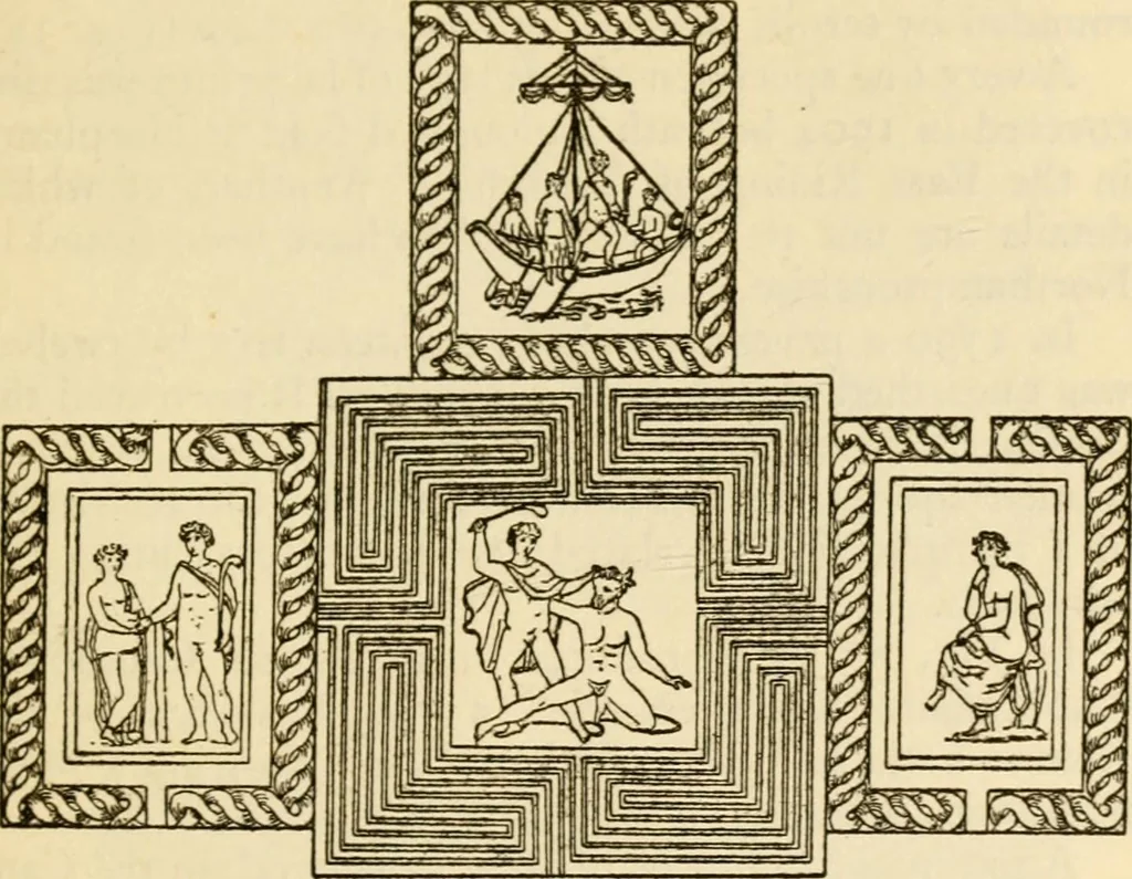An illustration from Mazes and labyrinths : a general account of their history and developments, 1922, leaf 94