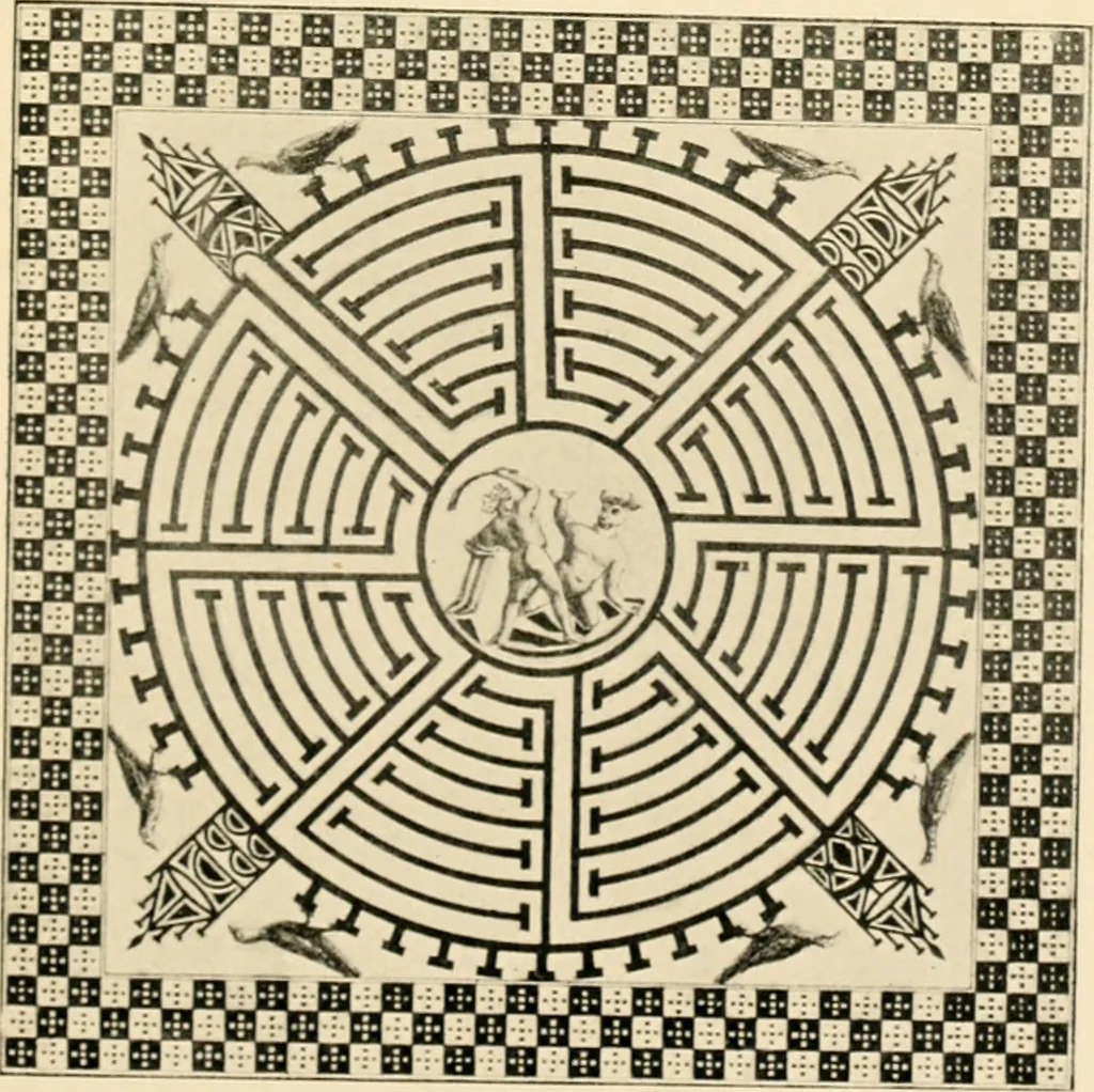 An illustration from Mazes and labyrinths : a general account of their history and developments, 1922, leaf 96