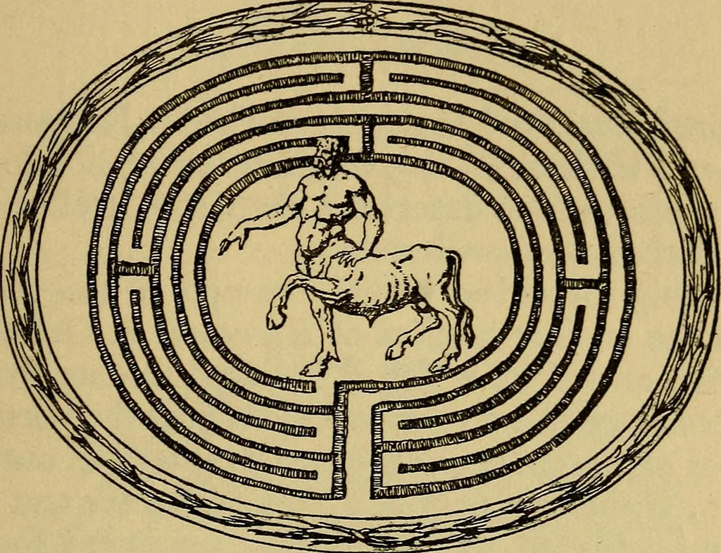 An illustration from Mazes and labyrinths; a general account of their history and developments, 1922, leaf 102