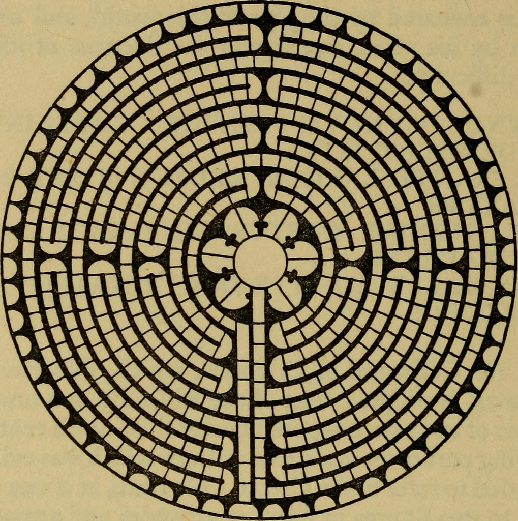 An illustration from Mazes and labyrinths; a general account of their history and developments, 1922, leaf 109