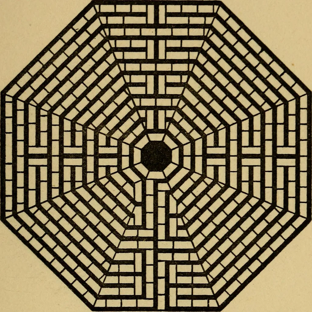 An illustration from Mazes and labyrinths; a general account of their history and developments, 1922, leaf 110