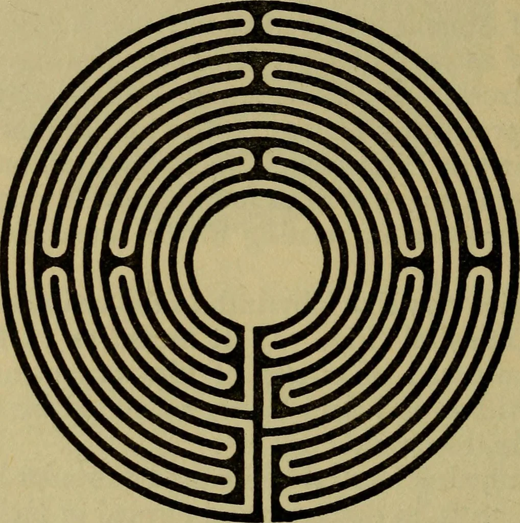 An illustration from Mazes and labyrinths; a general account of their history and developments, 1922, leaf 115