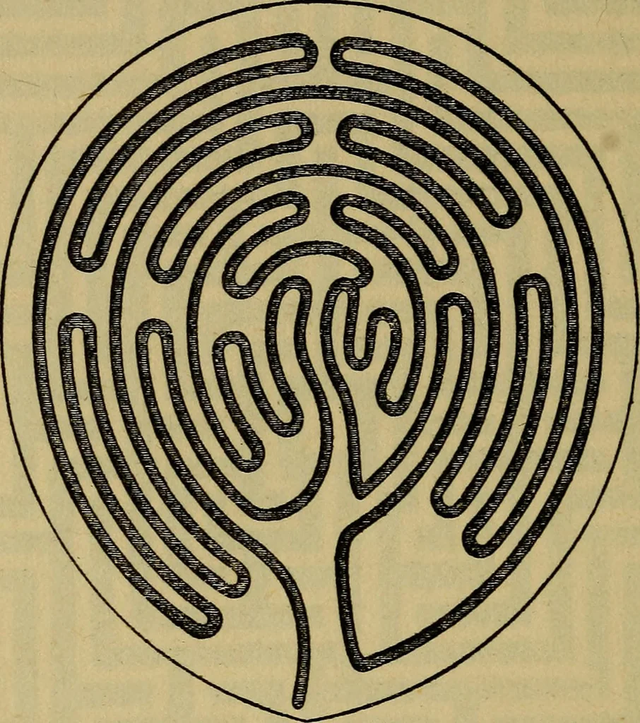 An illustration from Mazes and labyrinths; a general account of their history and developments, 1922, leaf 119