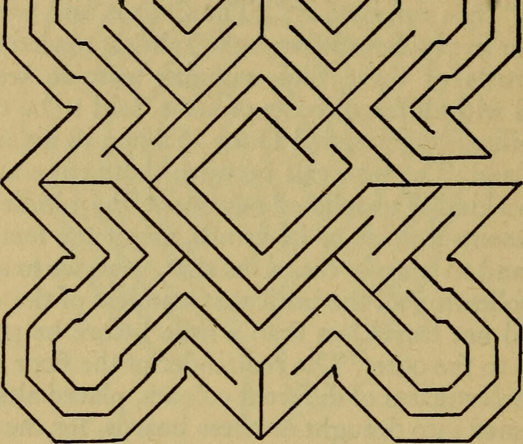 An illustration from Mazes and labyrinths; a general account of their history and developments, 1922, leaf 121