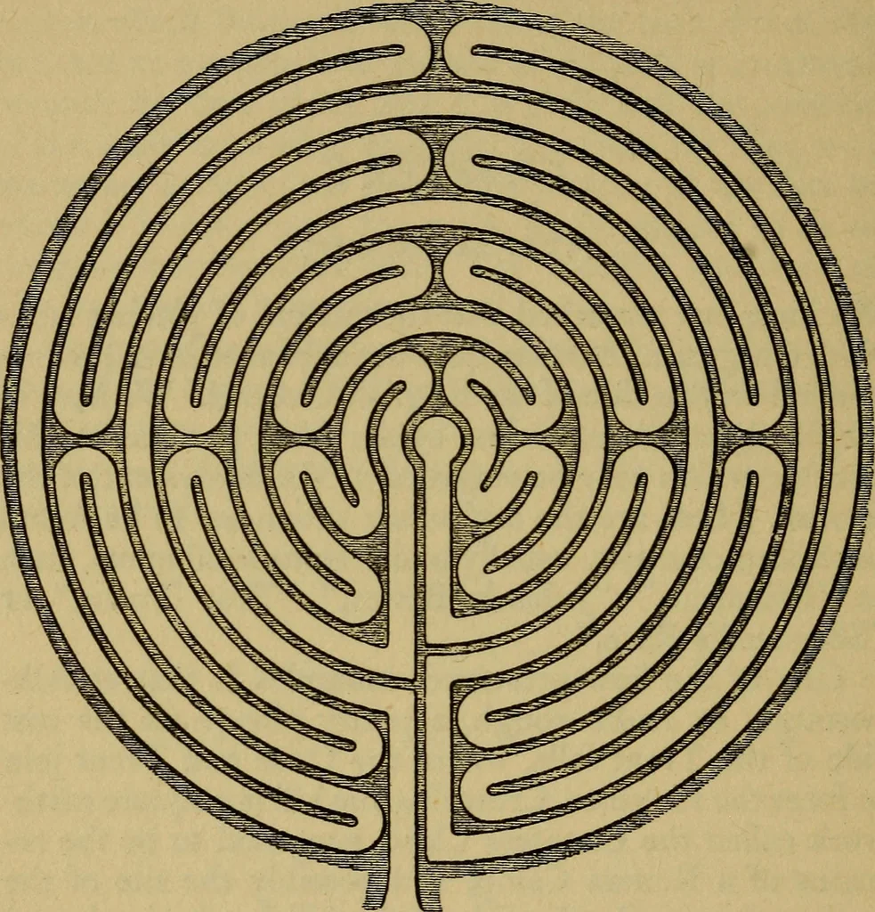 An illustration from Mazes and labyrinths; a general account of their history and developments, 1922, leaf 127