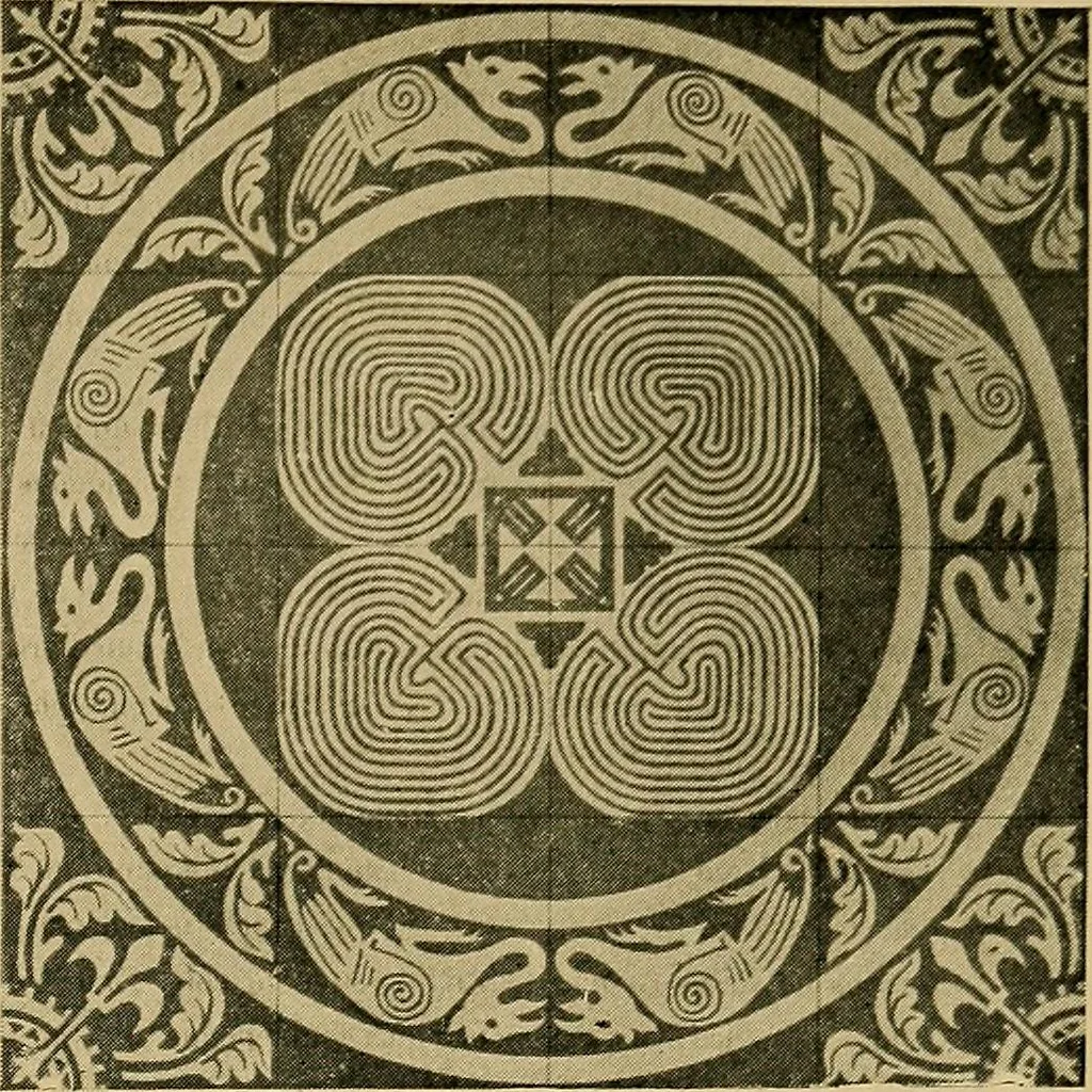 An illustration from Mazes and labyrinths; a general account of their history and developments, 1922, leaf 130