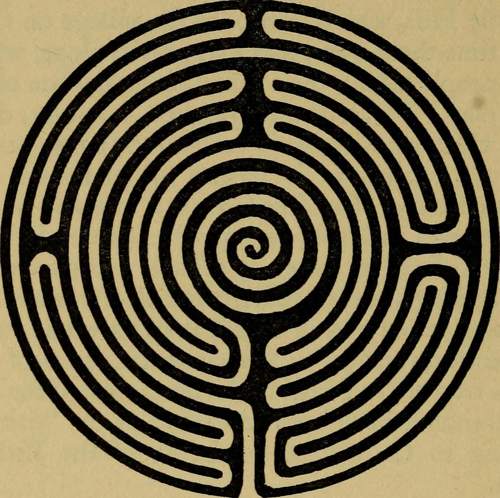 An illustration from Mazes and labyrinths; a general account of their history and developments, 1922, leaf 133