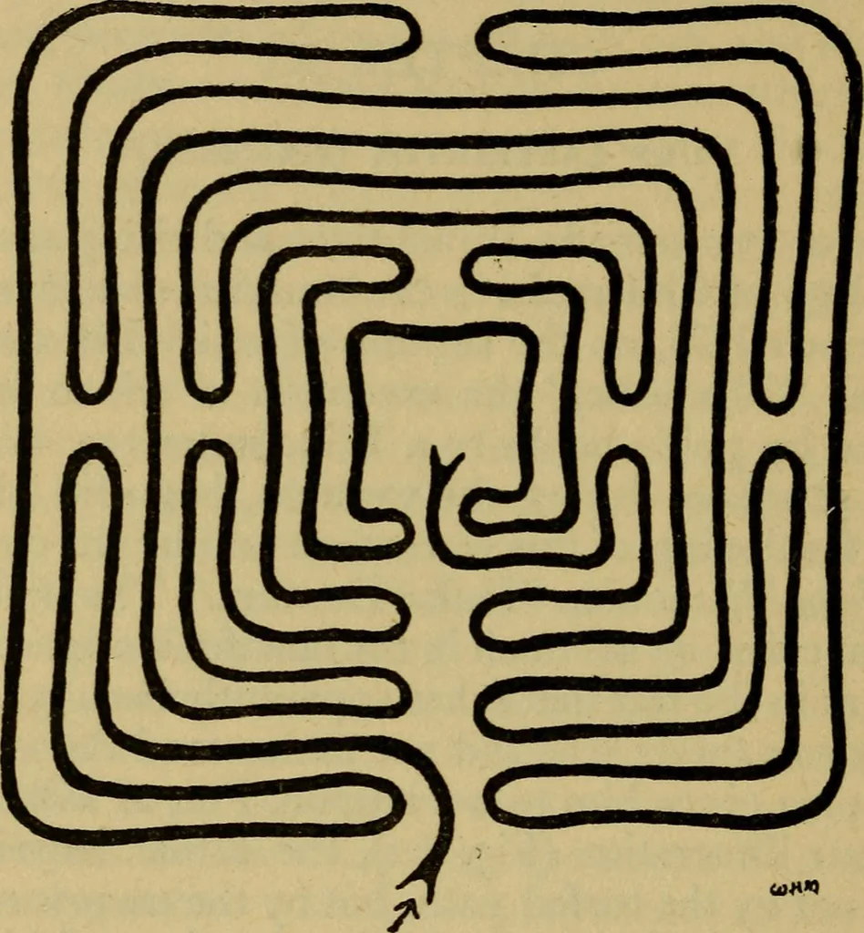 An illustration from Mazes and labyrinths; a general account of their history and developments, 1922, leaf 137