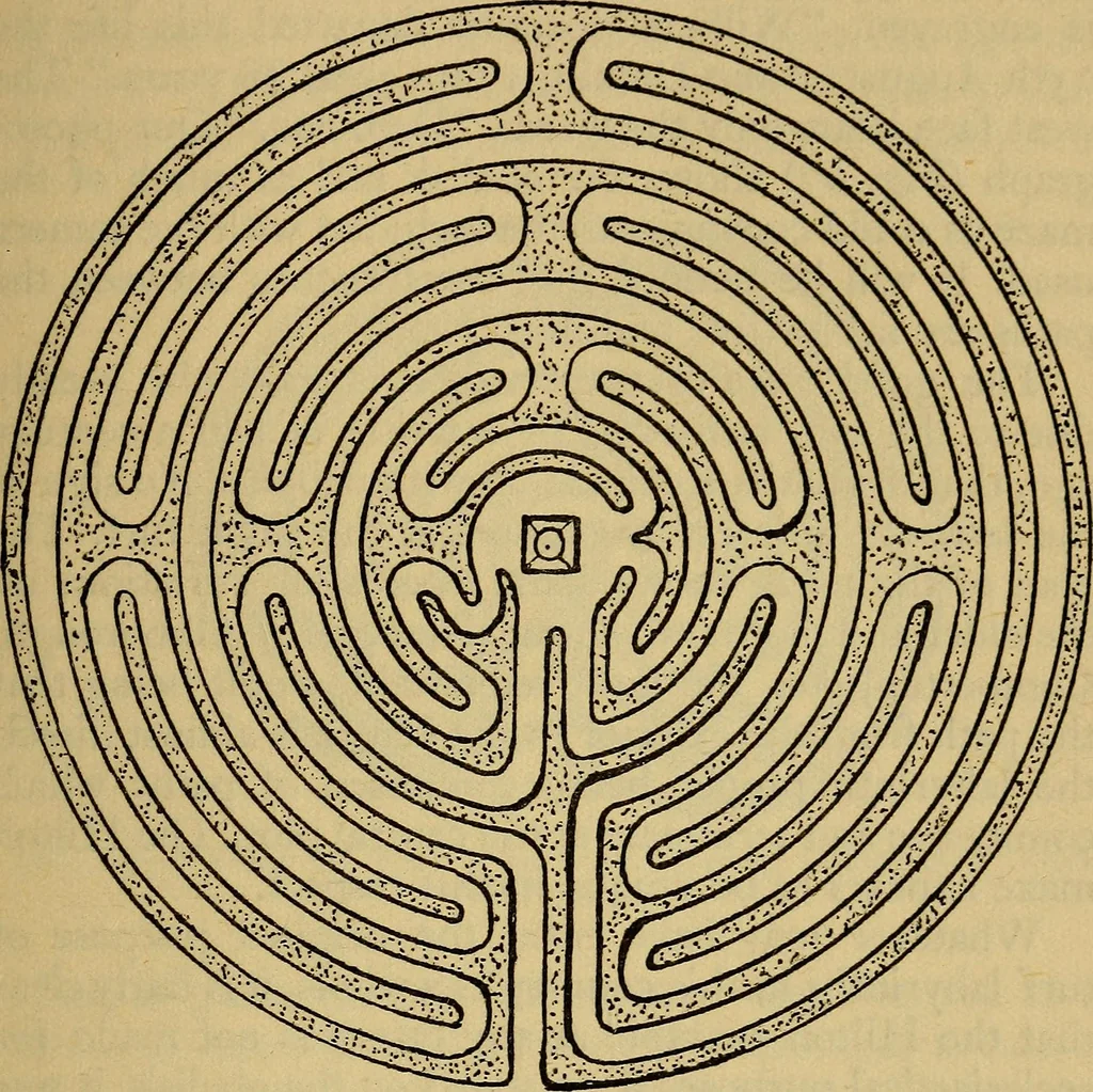 An illustration from Mazes and labyrinths; a general account of their history and developments, 1922, leaf 144