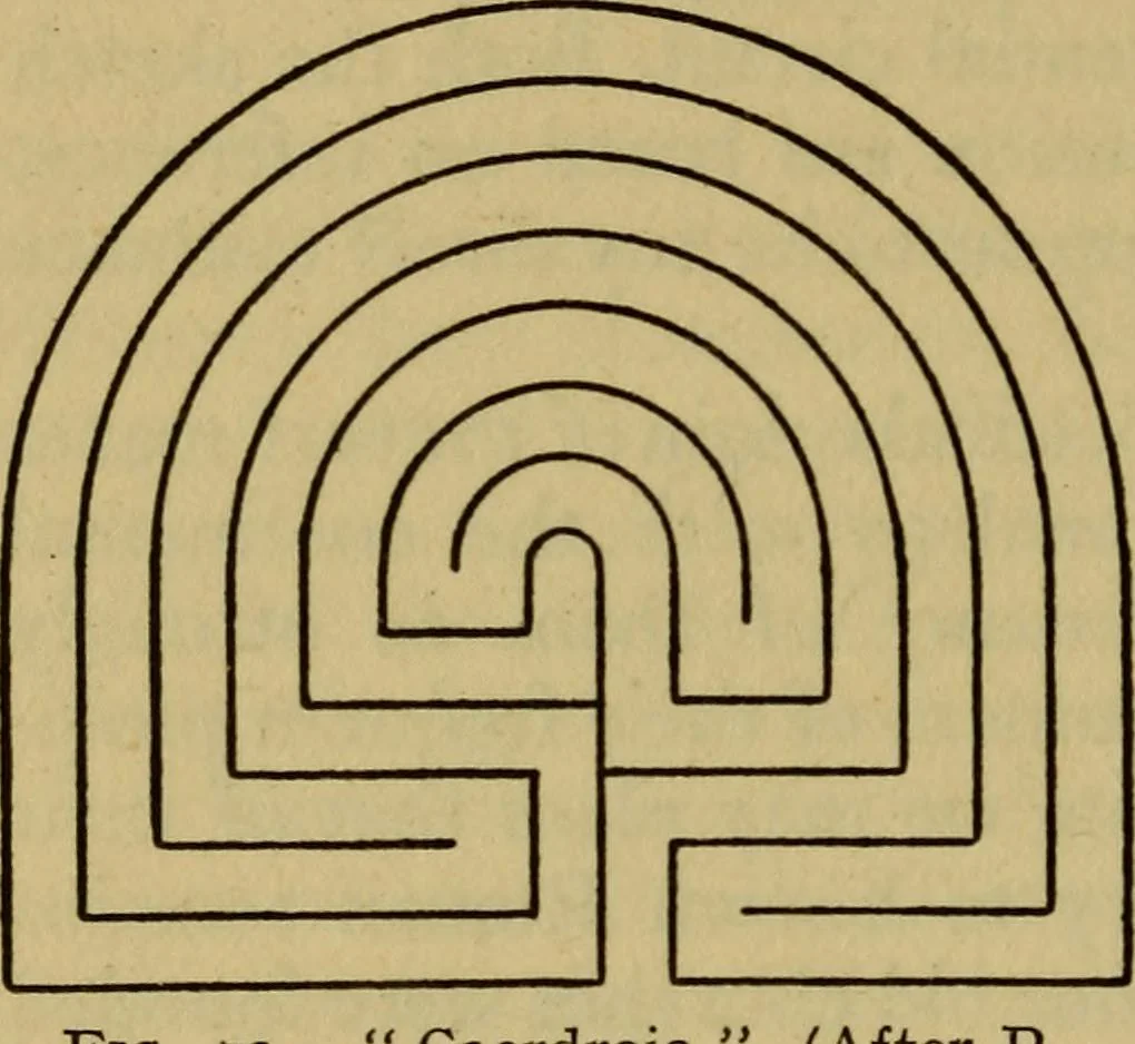 An illustration from Mazes and labyrinths; a general account of their history and developments, 1922, leaf 153