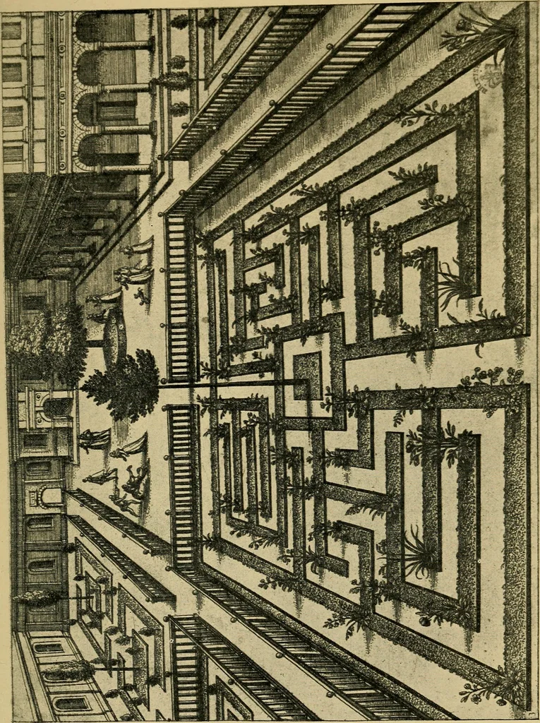 An illustration from Mazes and labyrinths; a general account of their history and developments, 1922, leaf 160