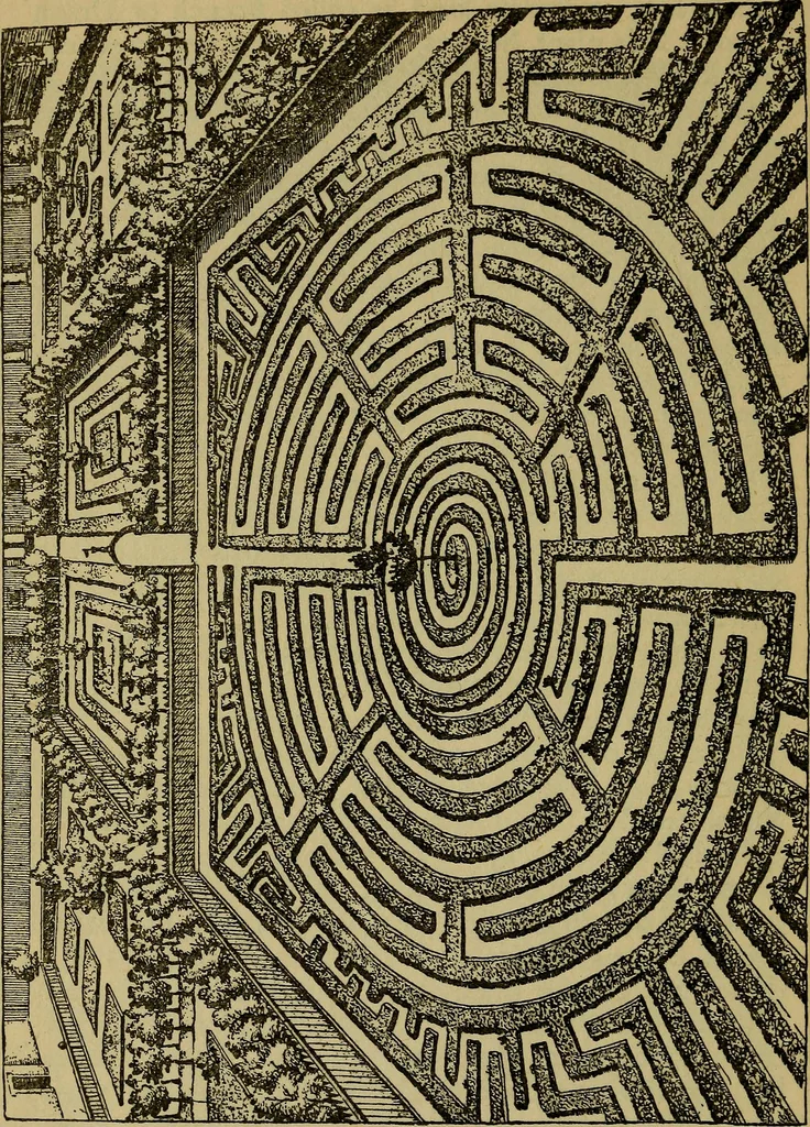 An illustration from Mazes and labyrinths; a general account of their history and developments, 1922, leaf 165