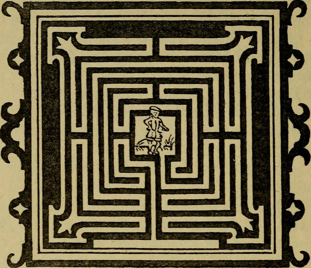 An illustration from Mazes and labyrinths; a general account of their history and developments, 1922, leaf 167