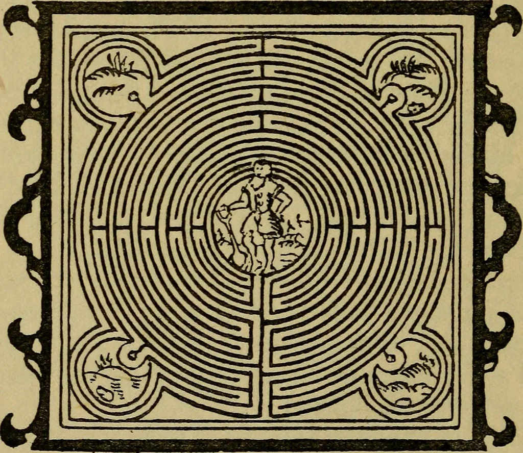 An illustration from Mazes and labyrinths; a general account of their history and developments, 1922, leaf 167