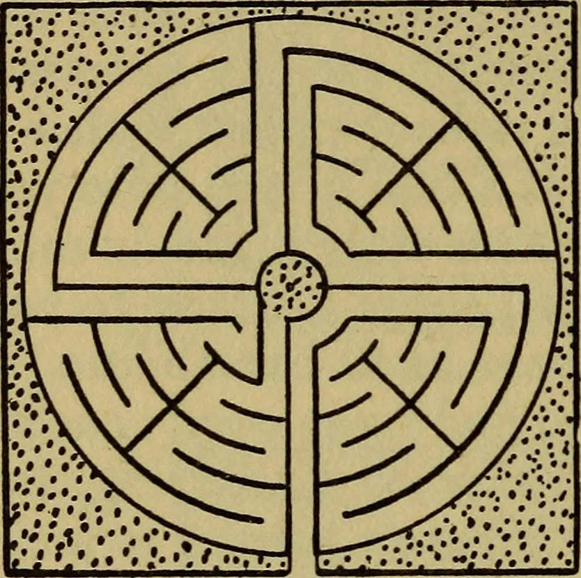 An illustration from Mazes and labyrinths; a general account of their history and developments, 1922, leaf 169